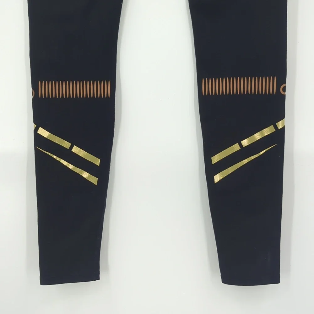 ALO Yoga Airbrush Chakra Leggings XXS in‎ Black & Gold